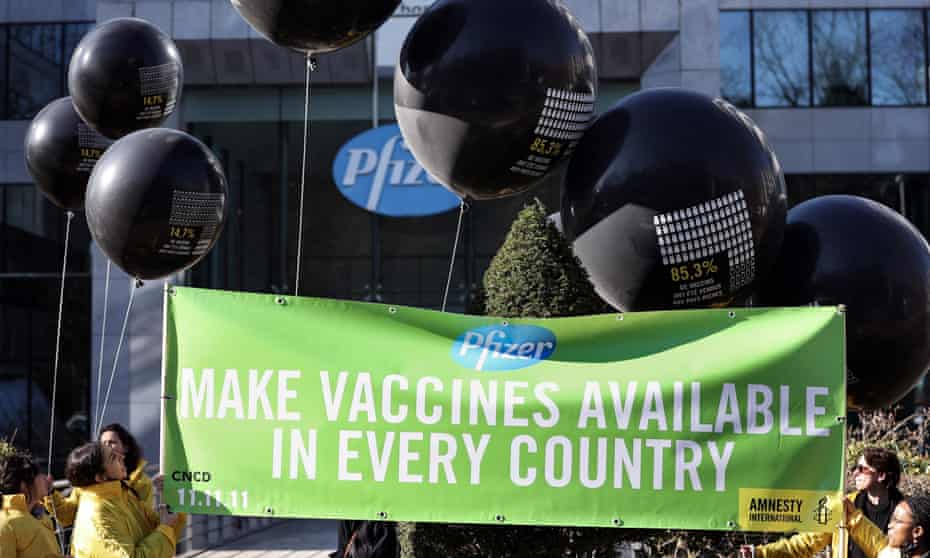 Pfizer accused of Covid profiteering as first-quarter sales hit $26bn | Pfizer | The Guardian