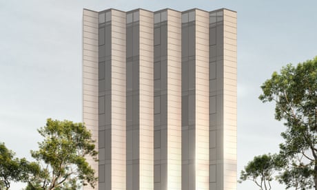 An artist’s impression of the proposed ‘solar skin’ tower in West Melbourne