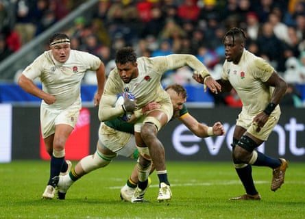 Courtney Lawes in action at the 2023 World Cup.