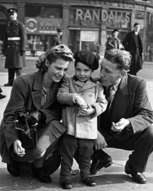 A stylish Charles Robert Watts aged 2 with his mother, Lillian, and father, Charles, in Trafalgar Square in 1943. Charlie was known as Charlie Boy, while his dad was called Charlie