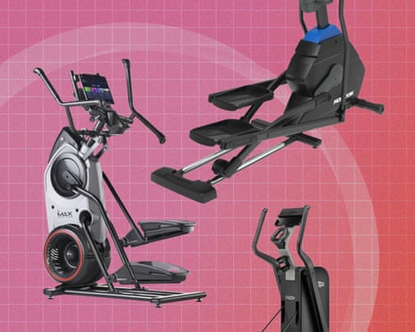 A composite of three Cross Trainers on a pink background