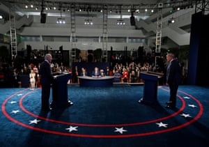 Donald Trump and Joe Biden participate in the first presidential debate at Case Western University and Cleveland Clinic, in Cleveland, Ohio.