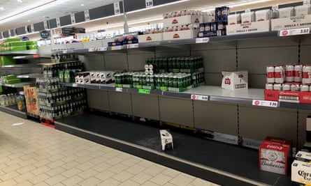 Empty shelves at a Lidl in Durham.