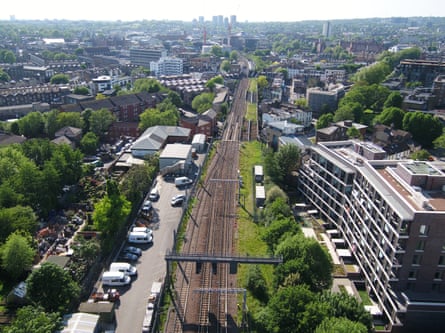 An aerial view of the Camden Highline.