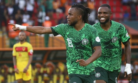 Ademola Lookman celebrates scoring the winner in the 41st minute
