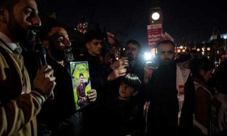 The vigil in Parliament Square.