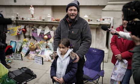 Richard Ratcliffe, the husband of Iranian detainee Nazanin Zaghari-Ratcliffe, with his seven-year-old daughter Gabriella