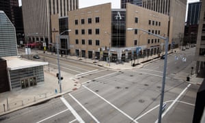 Desolate streets are seen in Dayton, Ohio, on Tuesday. The Republican governor, Mike DeWine, has acted aggressively to confront the coronavirus crisis.