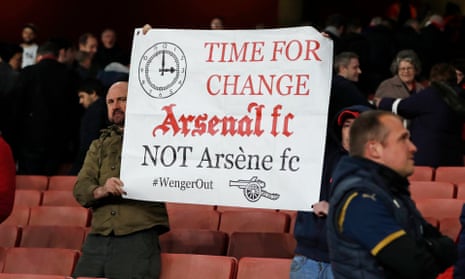 Arsenal fans call for Arsène Wenger to be sacked during last week’s 2-0 win against West Bromwich Albion.