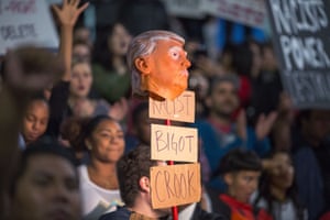 A protest against Donald Trump’s appointments.