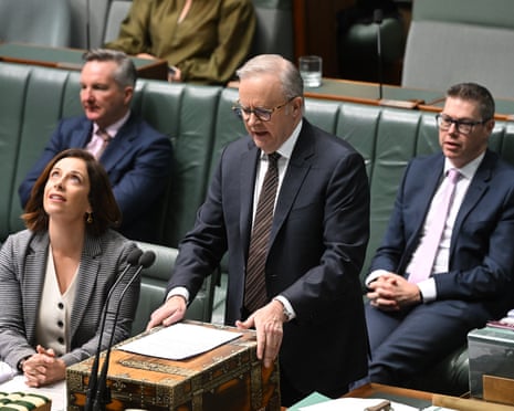 Anthony Albanese spruiks the agreement made with the Coalition, while Anika Wells sees the light at the end of the tunnel.
