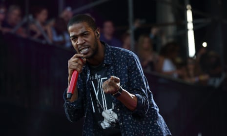 Kid Cudi performing at Lollapalooza music festival in Chicago.