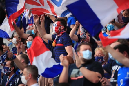 French supporters cheer their team before the friendly at home to Bulgaria in Saint-Denis