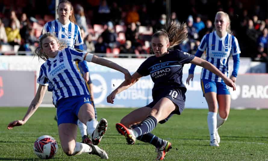 Vicky Losada caps Manchester City’s six-goal second-half blitz at Brighton | Women's Super League 2 Manchester City’s Georgia Stanway scores their third goal