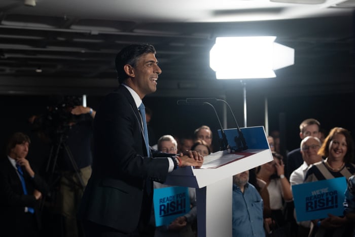 Rishi Sunak at his campaign launch yesterday.