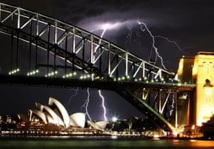 Lightning over the Sydney Harbour Bridge