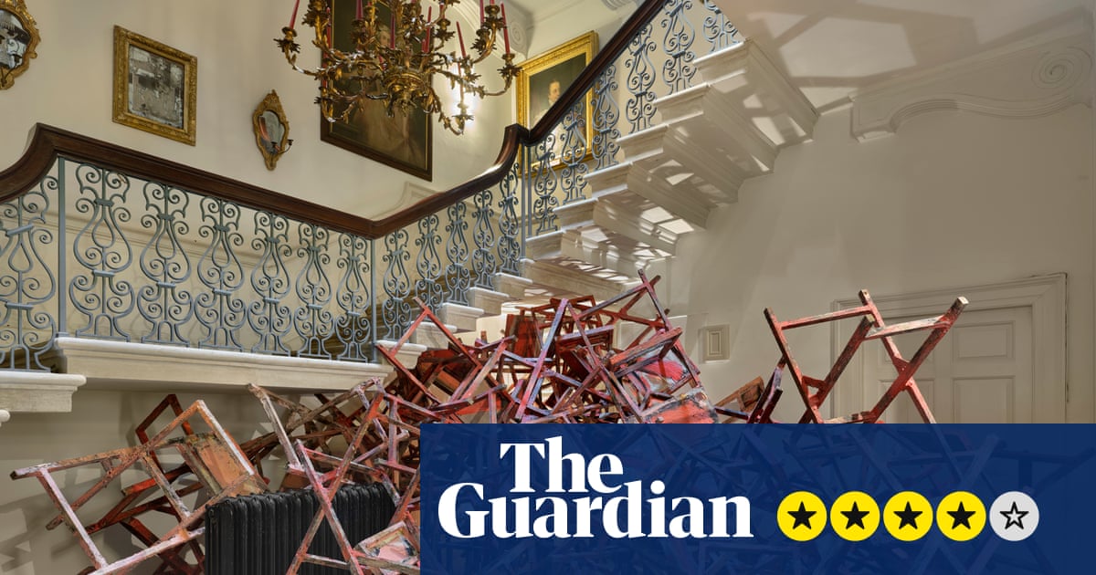 Phyllida Barlow: Disruptor review – sexy latex and gobs of gum as a stately home gets trashed