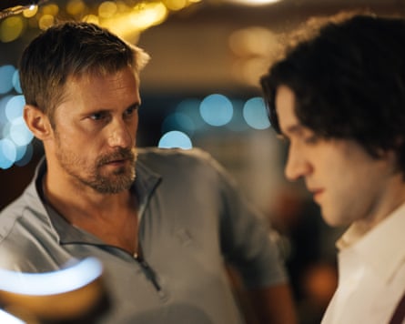 Breaking boundaries … Alexander Skarsgård and Harry Melling in Pillion.