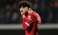 Mohamed Salah shows his frustration during Liverpool’s Europa League exit against Atalanta