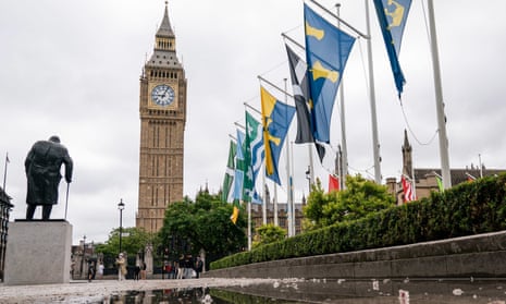 Flags are flown in Parliament Square today to mark historic county flags day which aims to have as many county flags flying across Great Britain as possible on one day.