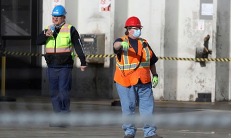 Employees at the JBS meat packing plant in Greeley, Colorado