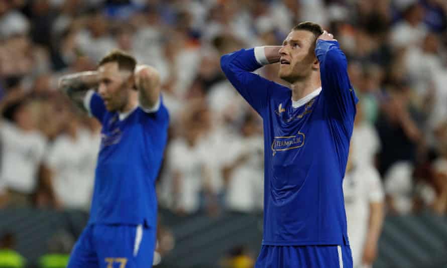 Rangers' Steven Davis (right) and Scott Arfield react after a missed chance.