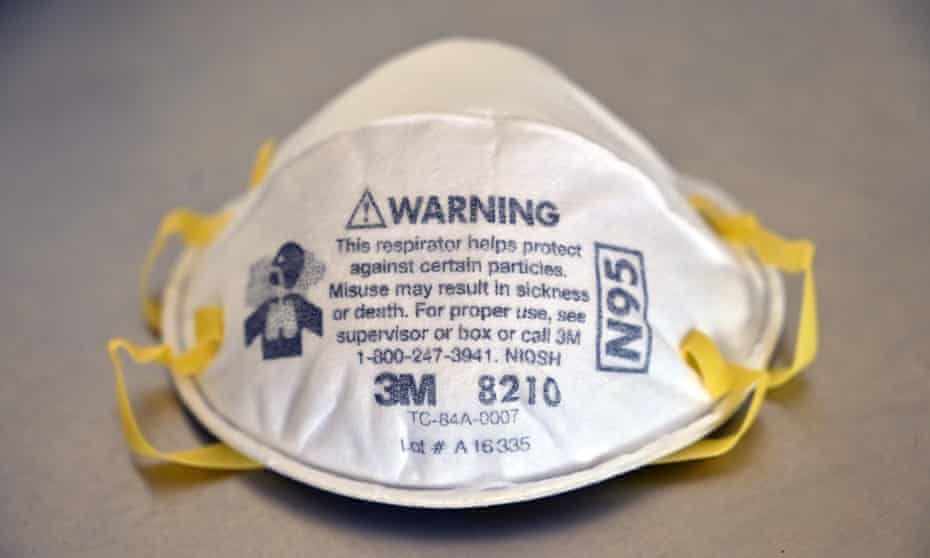 An N95 mask. Authorities in Berlin say 200,000 such masks were diverted to the US as they were being transferred between planes in Thailand.