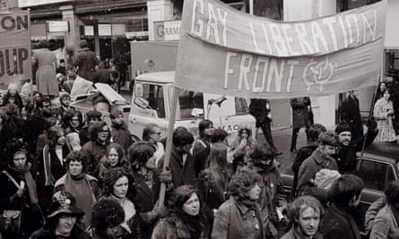 A GLF banner at a women’s march, 1971