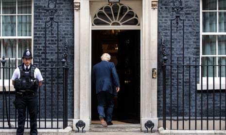 ‘His precarious premiership will start without a mandate from the country or a reliable parliamentary majority’: Boris Johnson arrives for a meeting in Downing Street, August 2017