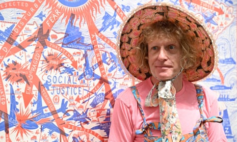 Grayson Perry photographed at the Victoria Miro Gallery in London, 2020