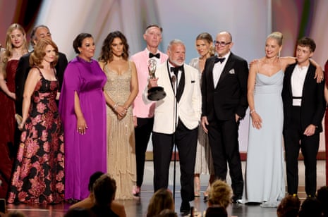 Taylor Dearden, Michael Hissrich, Terri Murphy, Simran Baidwan, Sepideh Moafi, Ned Haspel, R Scott Gemmill, Erin Jontow, Joe Sachs, Katherine LaNasa and Gerran Howell accept Emmy