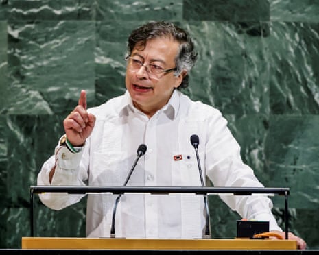 Colombian President Gustavo Petro addressing the nation