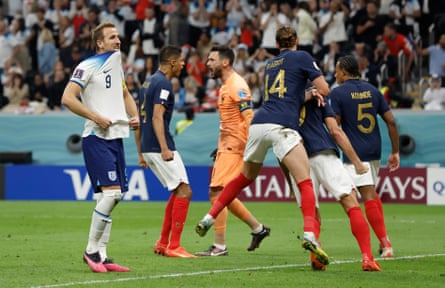 Kane is overcome with disappointment after missing from 12 yards against France in Qatar
