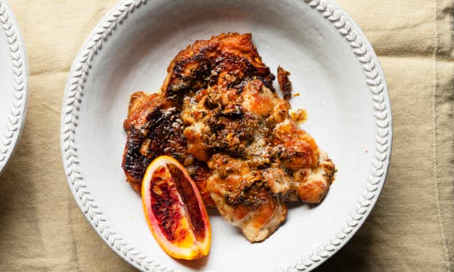 ‘You could ask the butcher to bone the chicken legs for you’: grilled chicken with fennel seed and spiced butter.