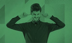 Man blocking ears