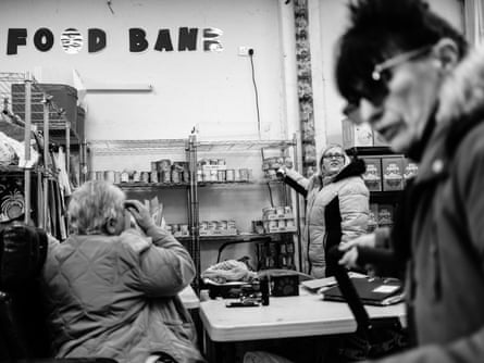Three women, including Josie, in the Jaywick Sands Revival food bank
