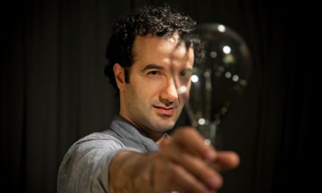 Jad Abumrad from Radiolab with a lightbulb