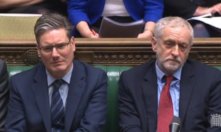 Keir Starmer, then shadow Brexit secretary, with party leader Jeremy Corbyn in December 2017.