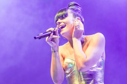 Lily Allen performs at the launch show for her new album Sheezus at 02 Shepherd’s Bush Empire on April 28, 2014 in London, England.
