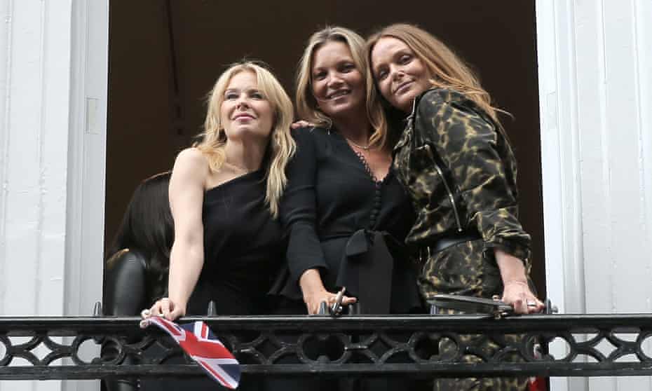 Stella McCartney, right, with Kate Moss and Kylie Minogue.