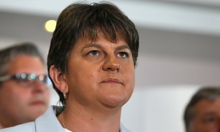 Arlene Foster at the Stormont Hotel in Belfast on 9 June after Theresa May announced that she would work with the DUP.
