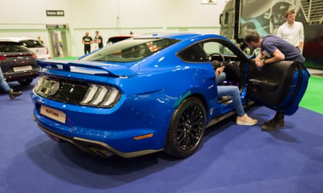 A Ford Mustang at the London Motor Show