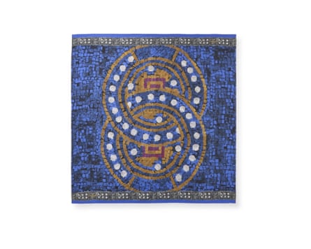 Chanel Blue Mosaic Silk Scarf