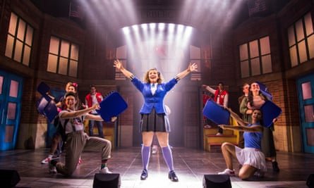 Carrie Hope Fletcher, centre, in Heathers the Musical at the Theatre Royal Haymarket, London, in 2018.