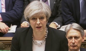 Theresa May addresses MPs in Parliament on Wednesday morning