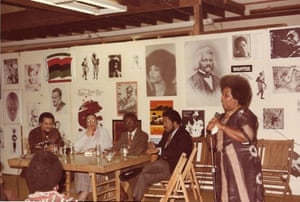 Dr Raye Richardson, one of the founders of Marcus Books, at an early store event.