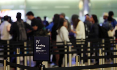 Passengers entering the UK at Heathrow airport