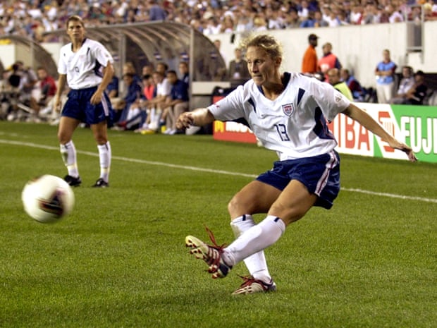 Kristine Lilly puts in a cross during the USA’s 5-0 win over Nigeria at FIFA Women’s 2003 World Cup, one of her 352 internationals.