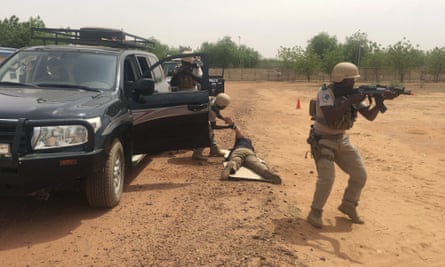 Nigerien police take part in the annual US-led Flintlock exercise in Niamey, Niger last month.