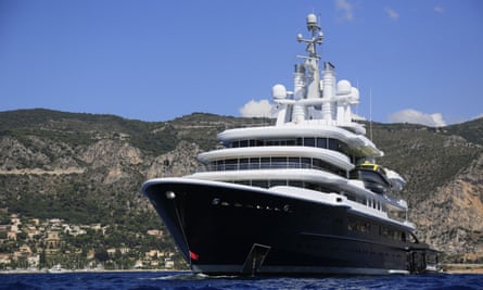 Luna, the £230m yacht bought from Roman Abramovich, on the French Riviera.